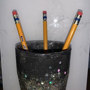 Glass cup for pencils etc